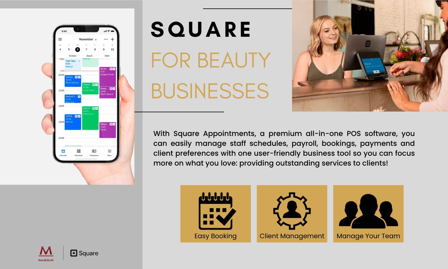 Square for beauty businesses helps salon owners make a price list by providing average prices for salon services
